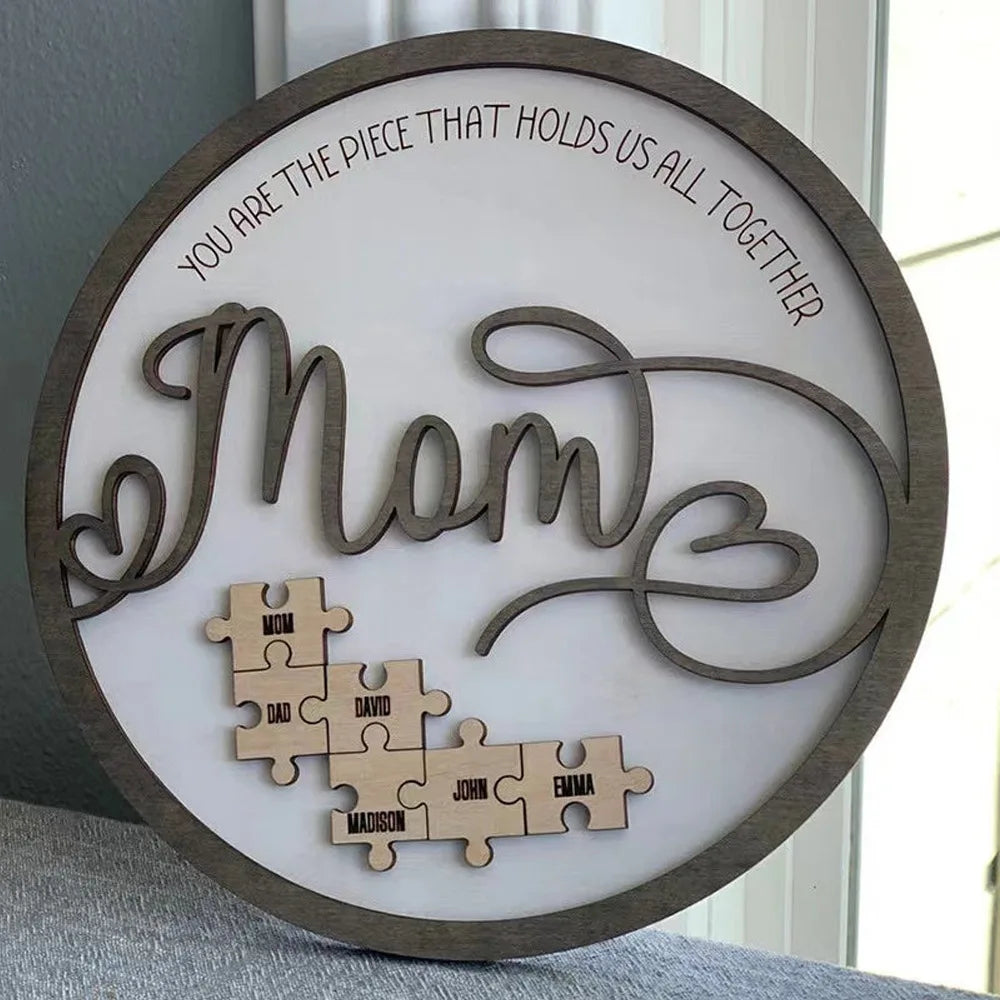 Custom Family Names Puzzle For Mom