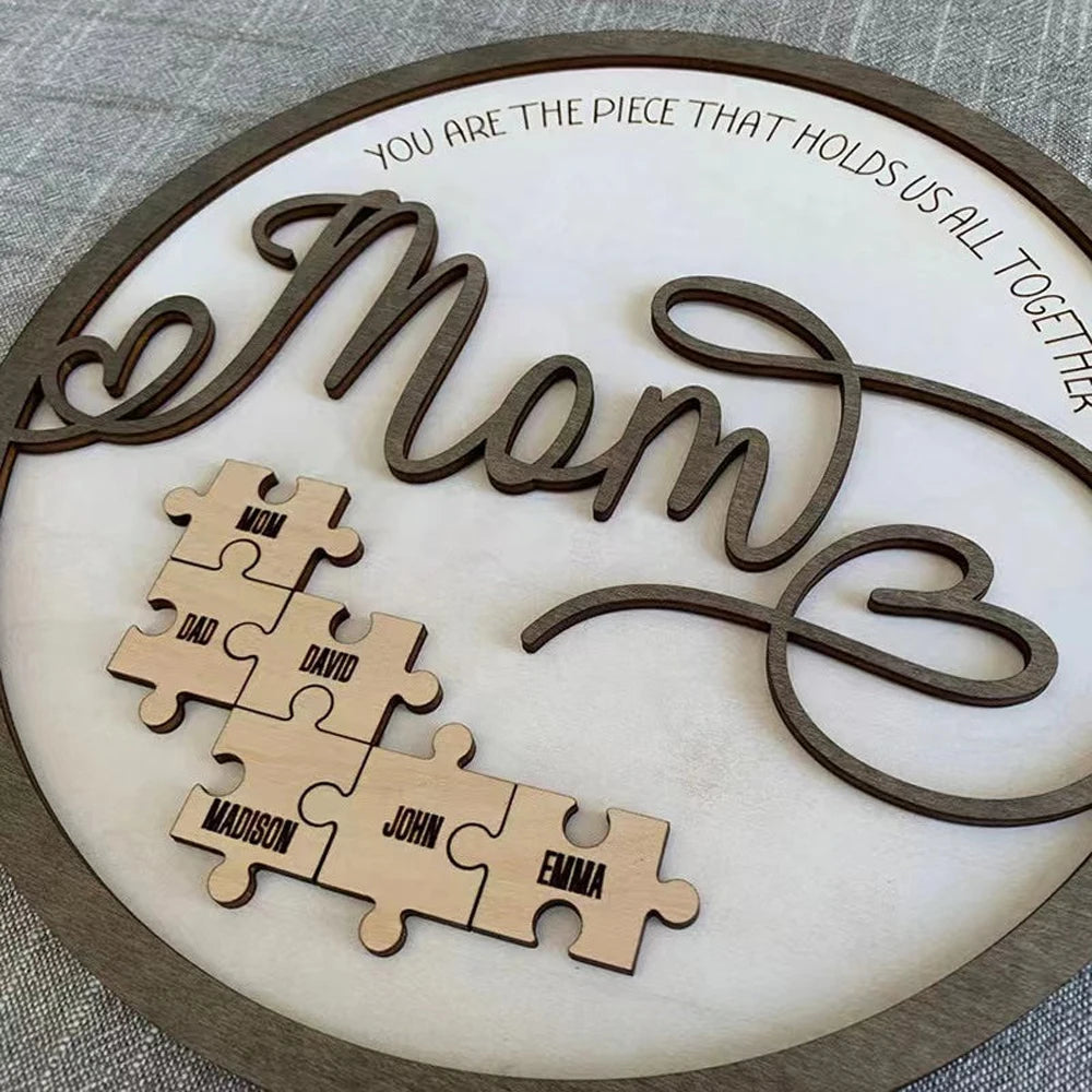 Custom Family Names Puzzle For Mom