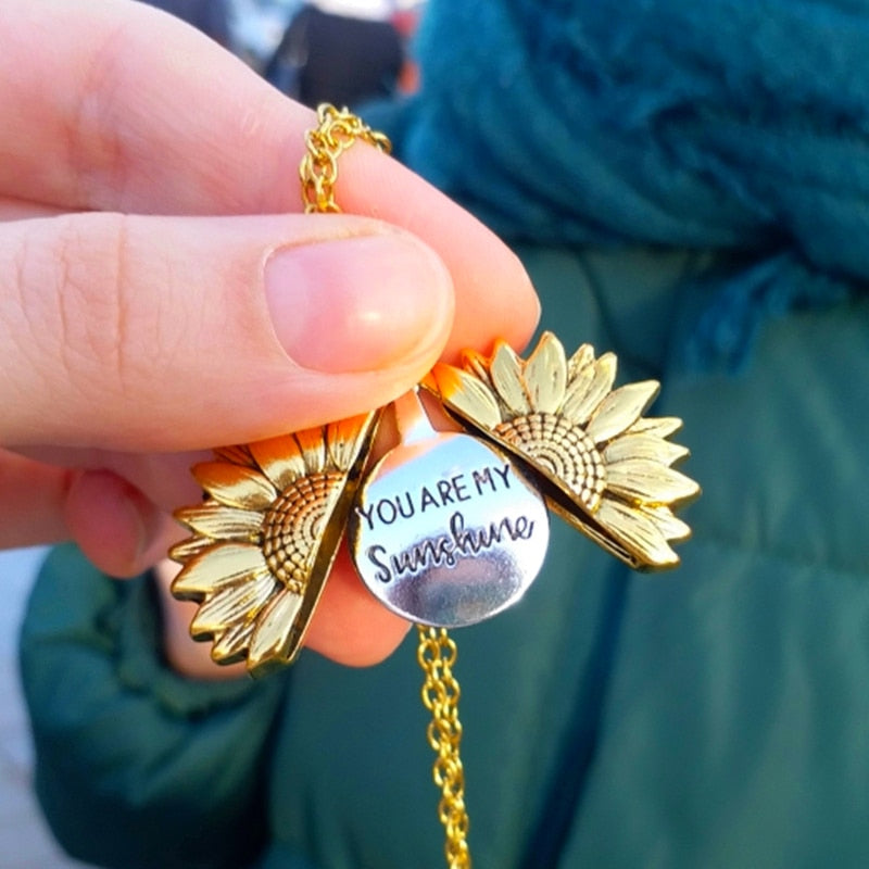 Sunflower Love and Friendship Locket